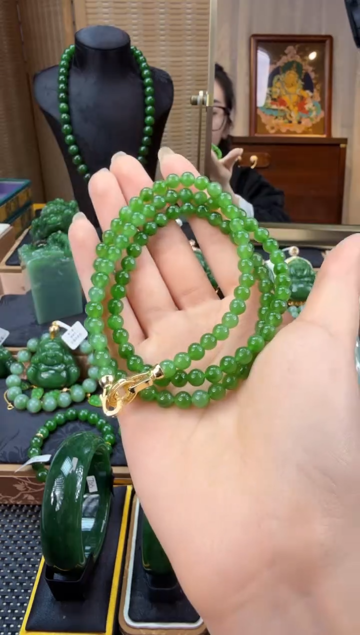 【闪购商品】和田玉（碧玉）毛衣链未镶嵌 