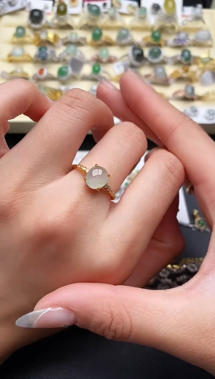 【闪购商品】翡翠戒指银S925镶嵌11111111+8