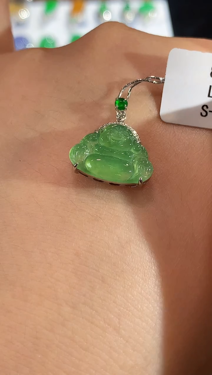 翡翠18K金镶嵌吊坠(不含链)L0572多样性发其一