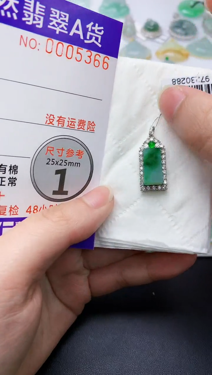 颈饰银S925镶嵌翡翠天然A货