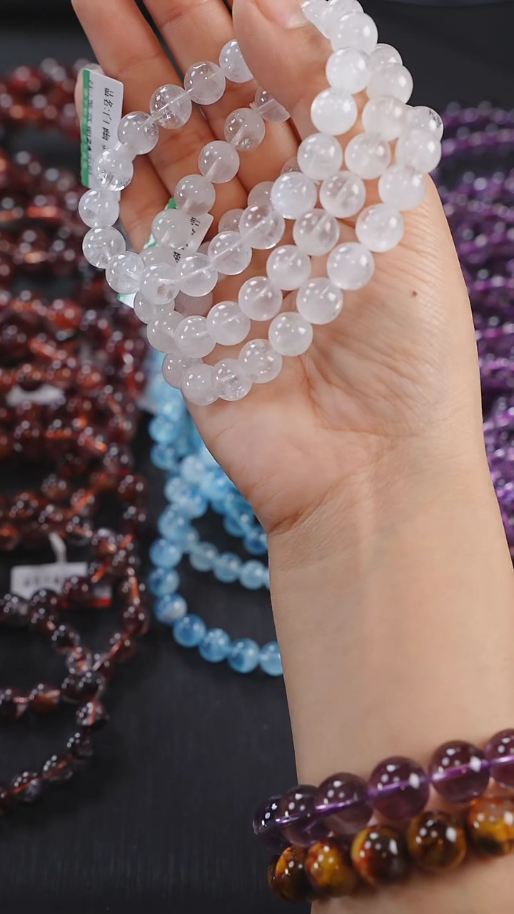 【闪购商品】水晶单圈未镶嵌A0012-白幽灵单圈9mm多样性发其一