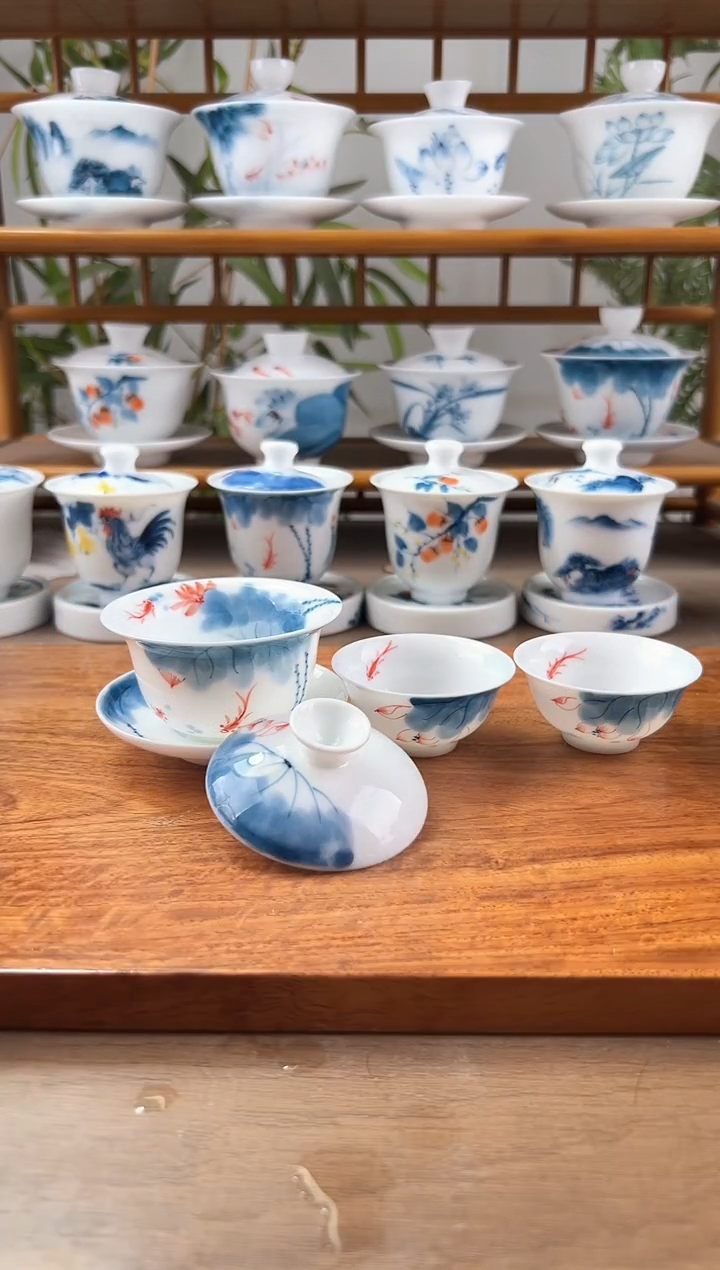 微瑕线条莲80ml內绘+小玉兰杯2个