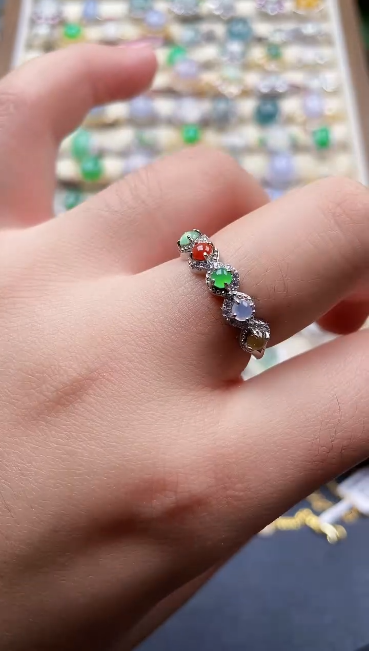 银S925镶嵌戒指翡翠138