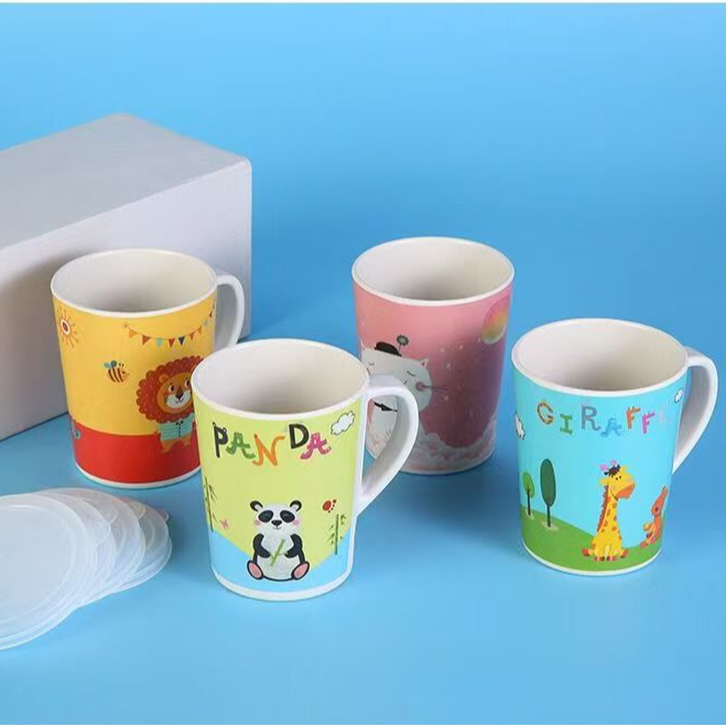 竹纤维水杯环保材质清洗方便喝奶喝水可爱创意