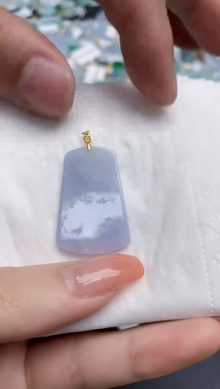 【闪购商品】翡翠颈饰18K金镶嵌天然缅甸翡翠A货
