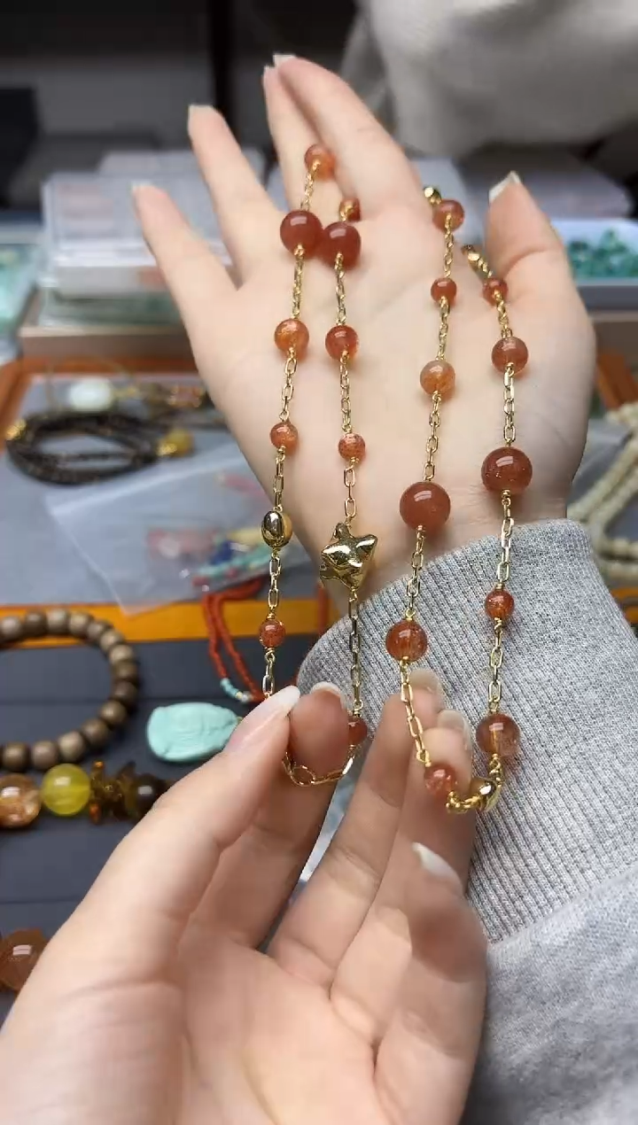 未镶嵌项链日光石太阳石项链XZYW