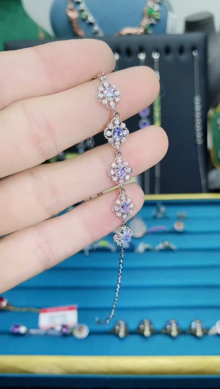 【闪购商品】坦桑石手链银S925镶嵌1121