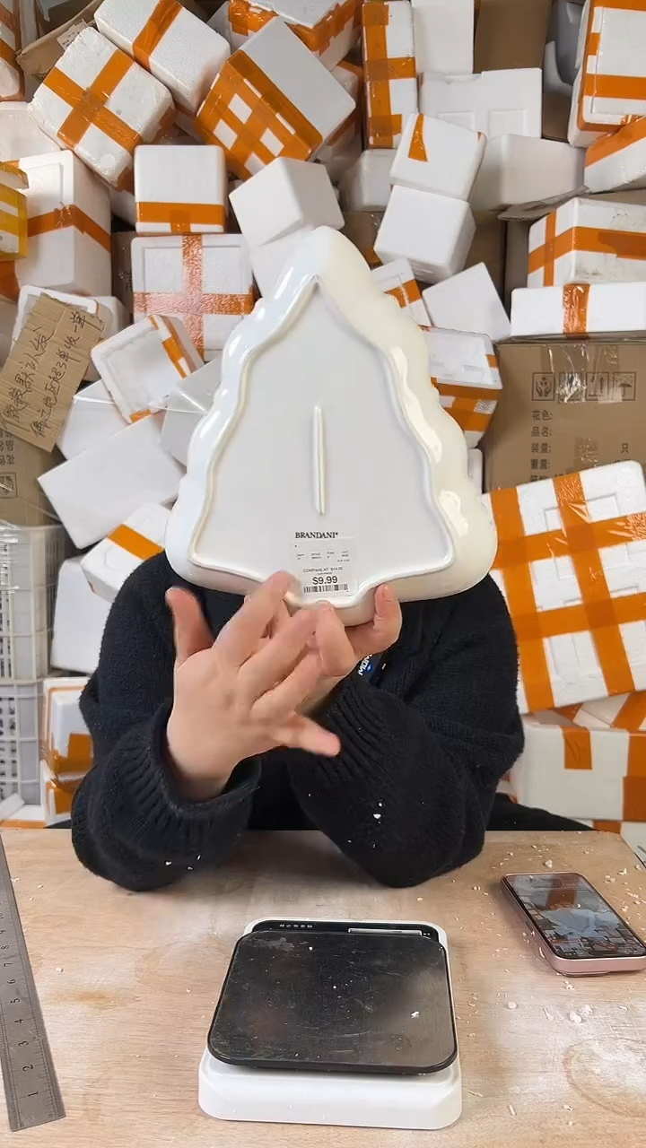 瓷孤品-10英寸圣诞树盘