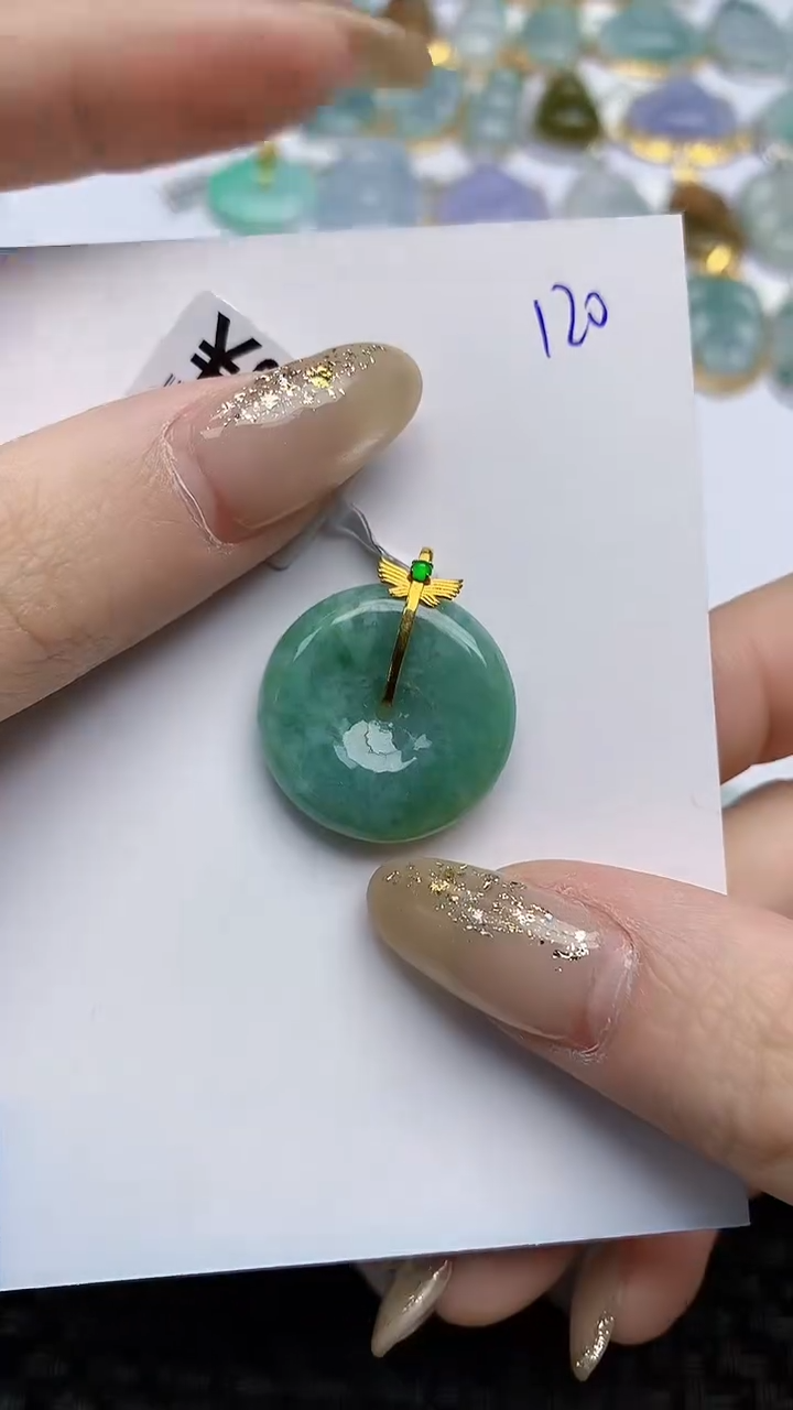 【闪购商品】翡翠颈饰18K金镶嵌天然A货翡翠 120