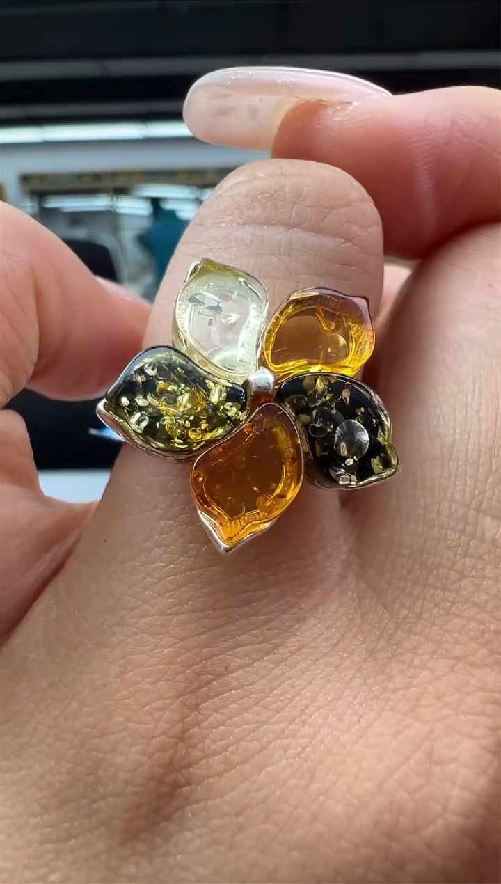 【闪购商品】琥珀戒指未镶嵌1秒拍号