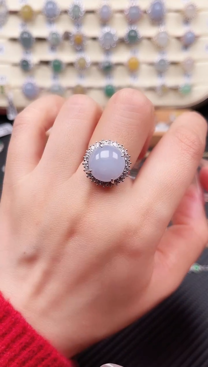 【闪购商品】翡翠戒指银S925镶嵌戒指