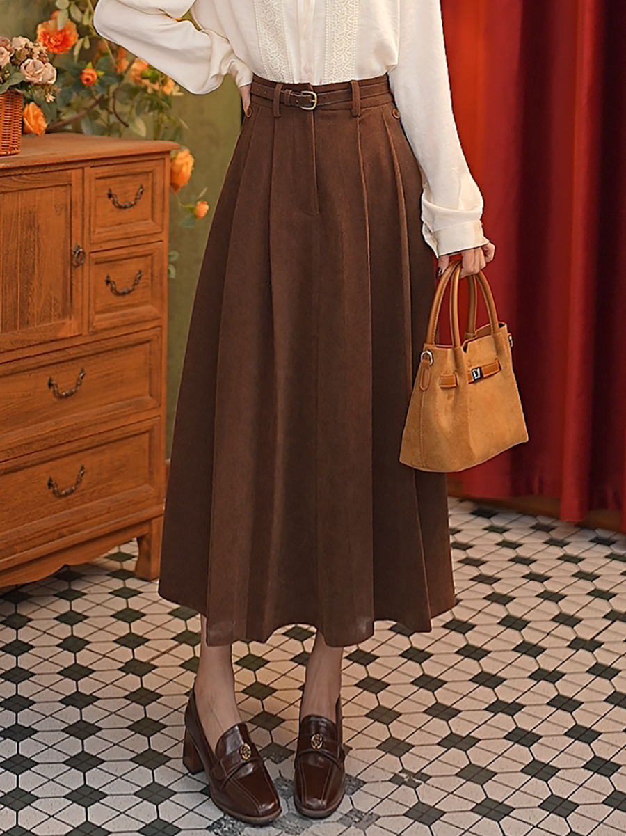 DaYuanSAD思思复古2025年秋季显瘦宽松复古港风流行半身裙#S14163