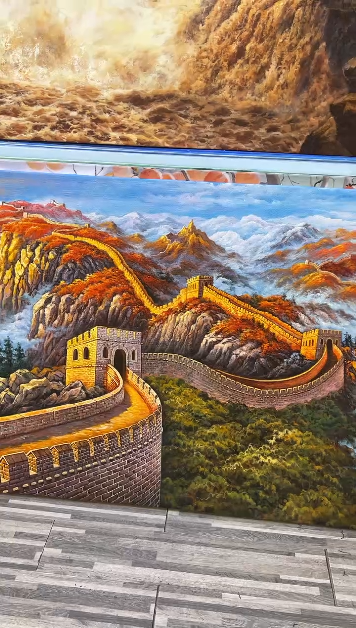 【闪购商品】油画手绘金龙长城
