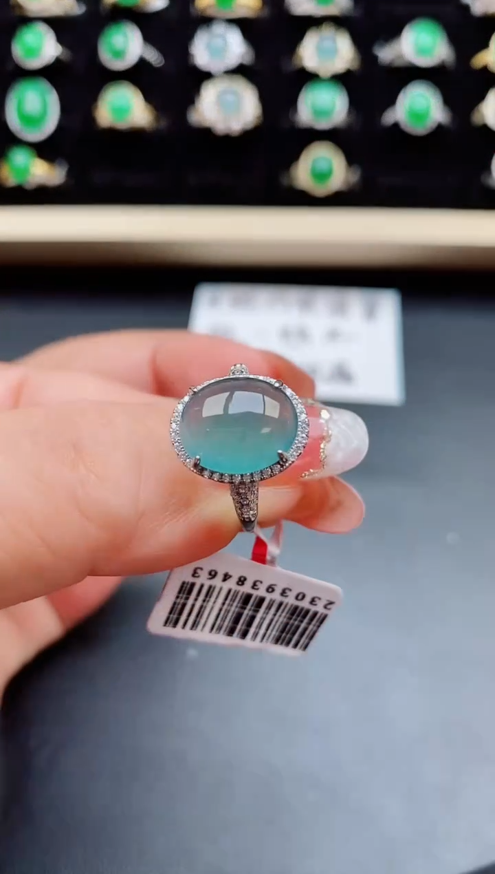 【闪购商品】翡翠戒指银S925镶嵌8050