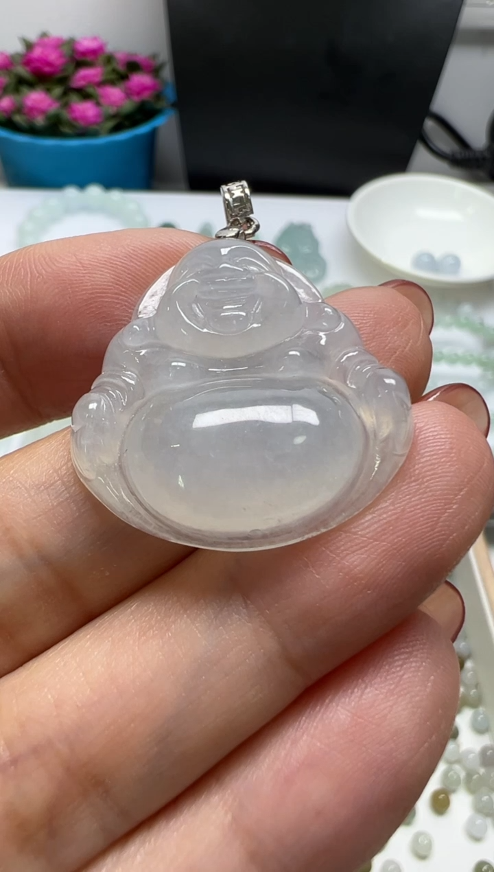 散珠翡翠一**神纯天然缅甸A货翡翠佛公分7单