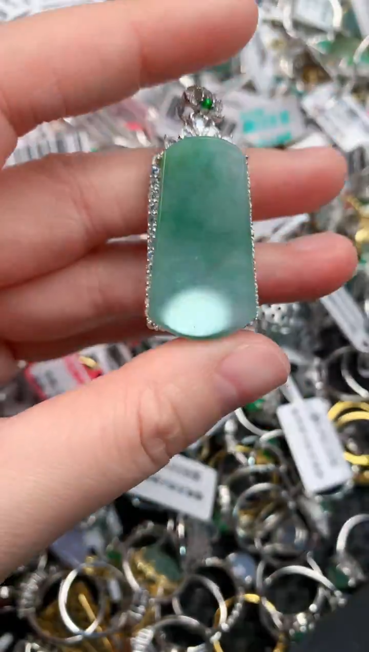 银S925镶嵌戒指翡翠1111---10