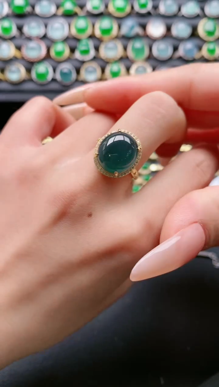 【闪购商品】翡翠戒指银S925镶嵌1111111