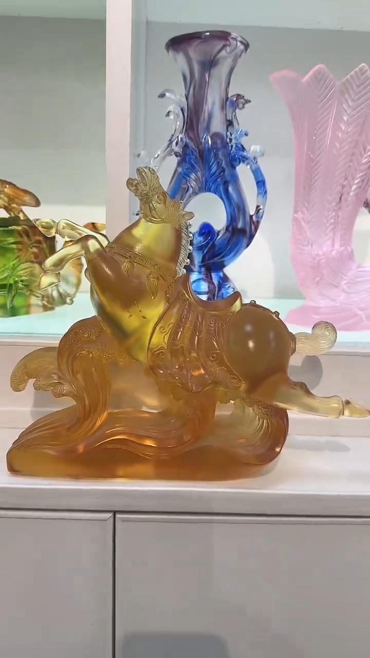 手工艺品琉璃冰*花唐马