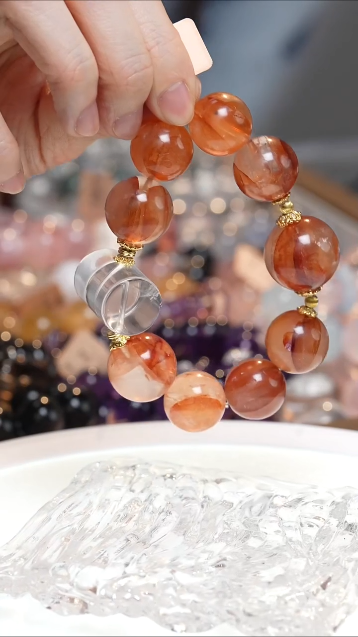 未镶嵌手串水晶红胶花手串·DD0025OC045G283