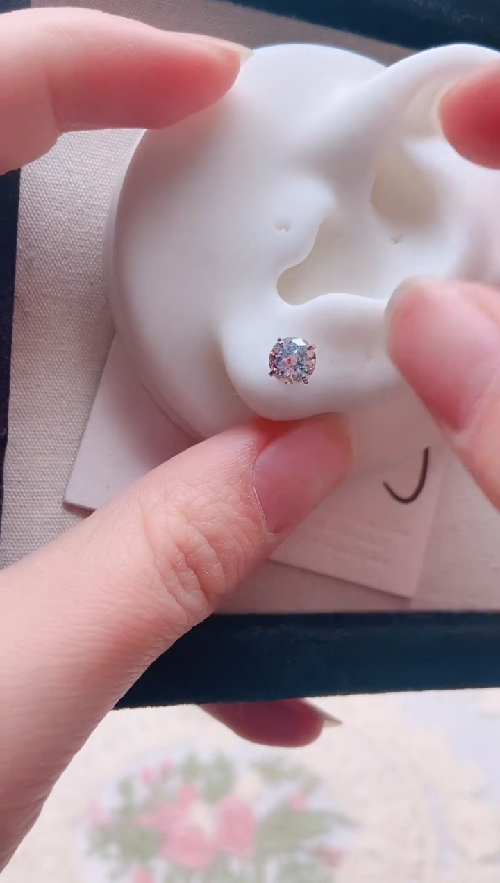 钛钢合金合成立方氧化锆6M手捧花|6116一只