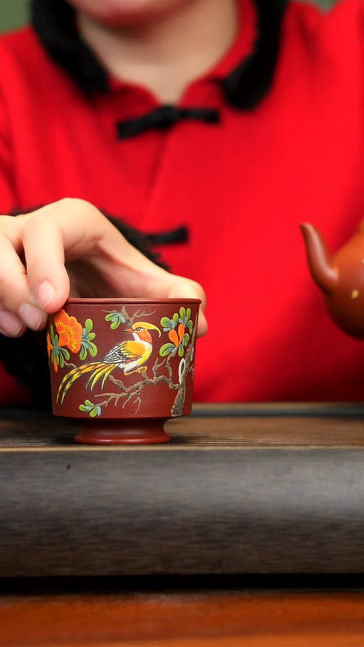 【闪购商品】紫砂茶壶念一紫砂  花鸟主人杯