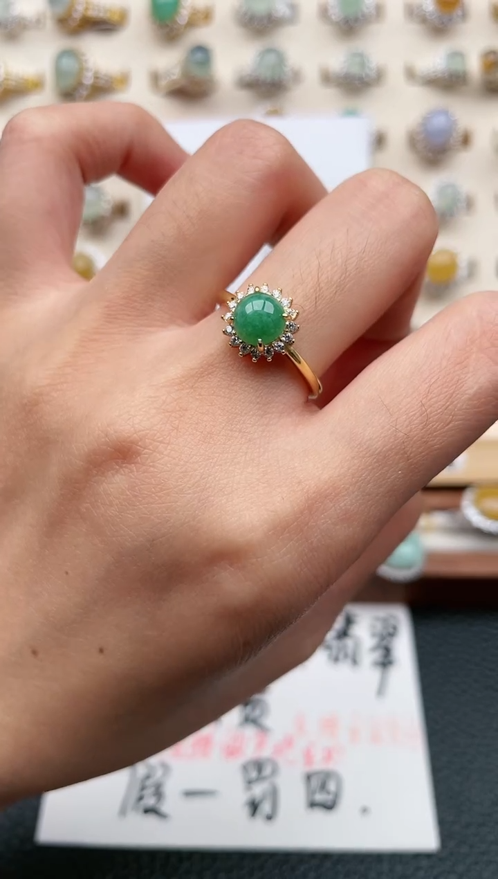 【闪购商品】翡翠戒指银S925镶嵌1111