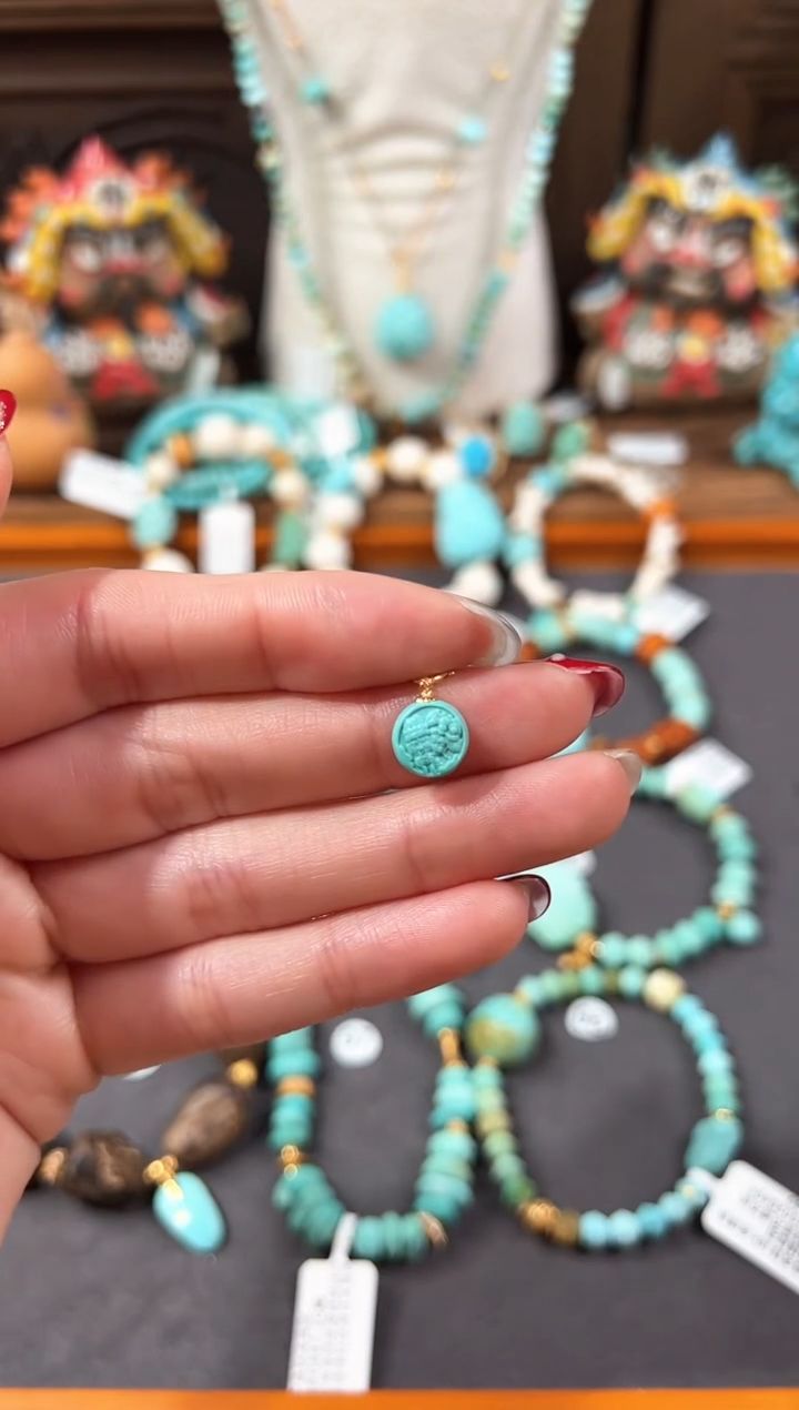 【闪购商品】绿松石提溜18K金镶嵌绿松石提溜