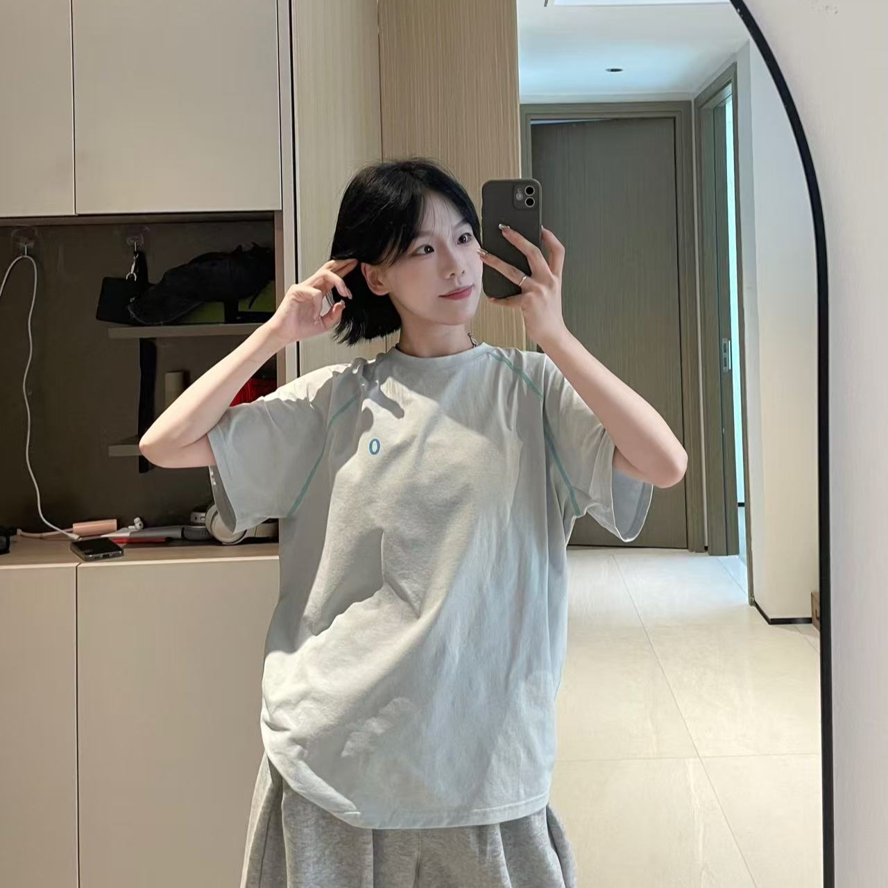 【小蔡专属】3秒搭出Cityboy风山系户外运动骑行情侣款插肩短袖T恤