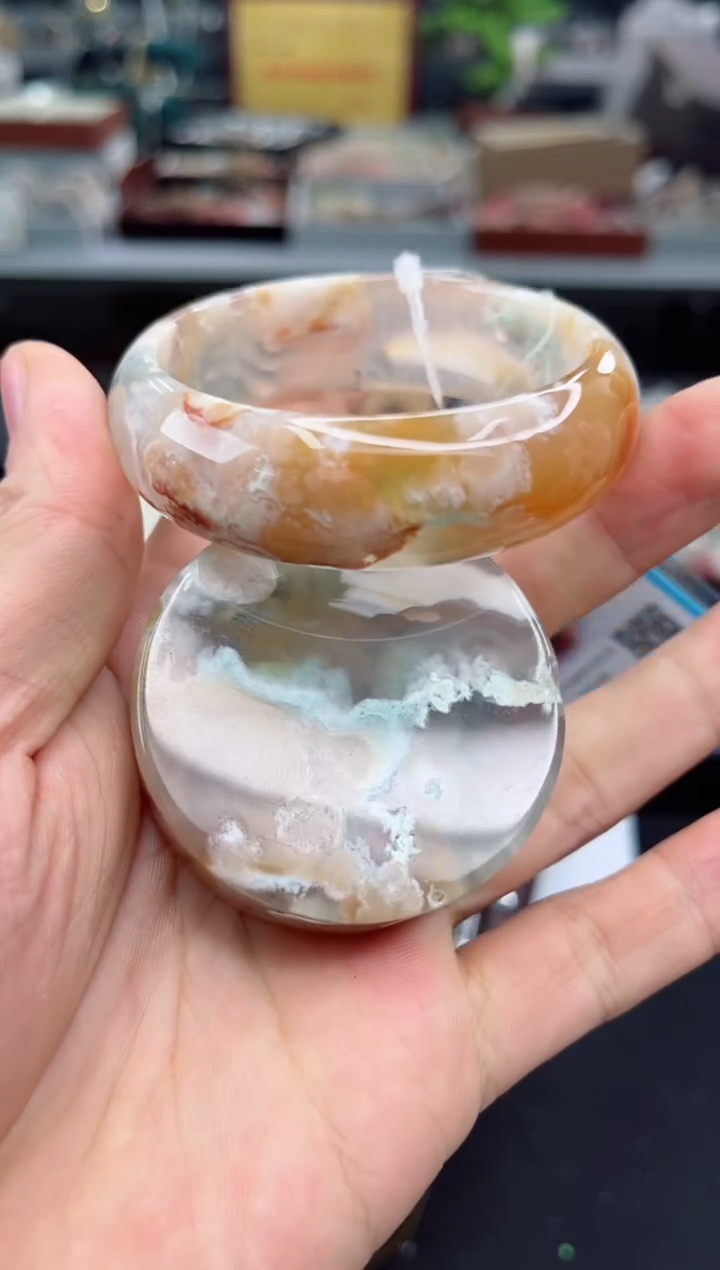 【闪购商品】石英质玉手镯未镶嵌53圈口（赠品镯心）S9051