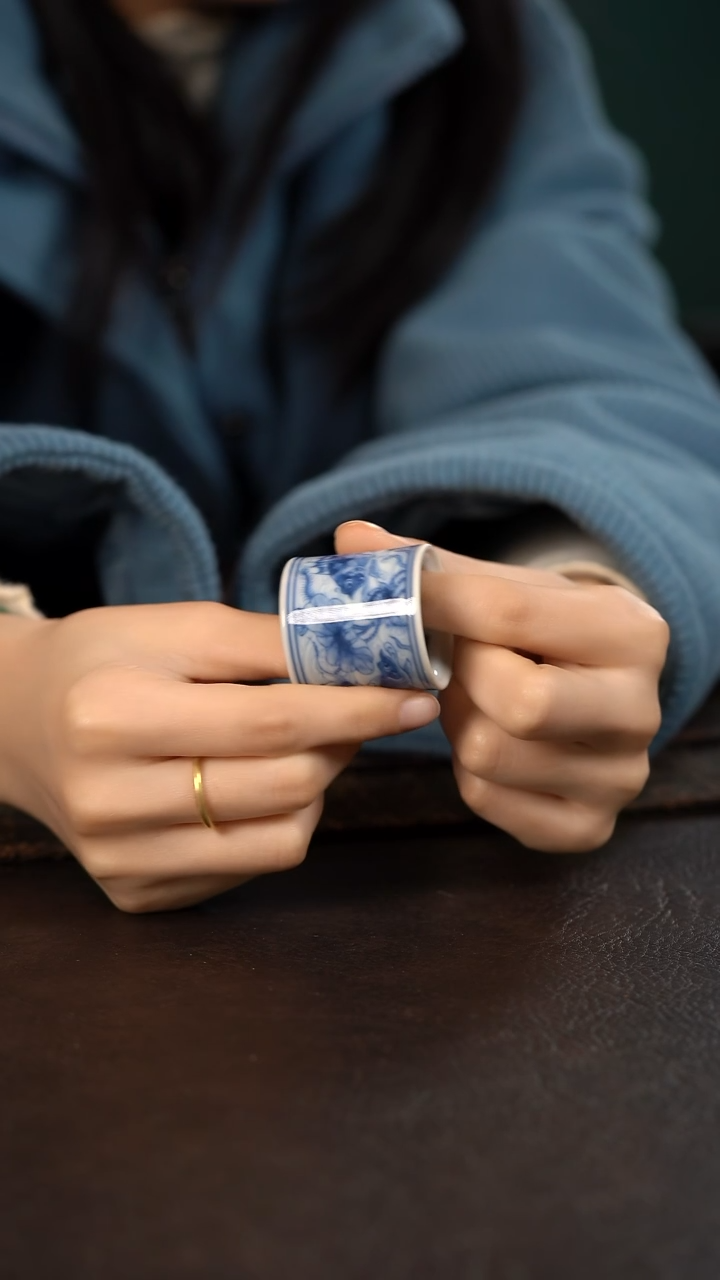 【闪购商品】杯望月怀古淡海水鱼藻扳指盖置