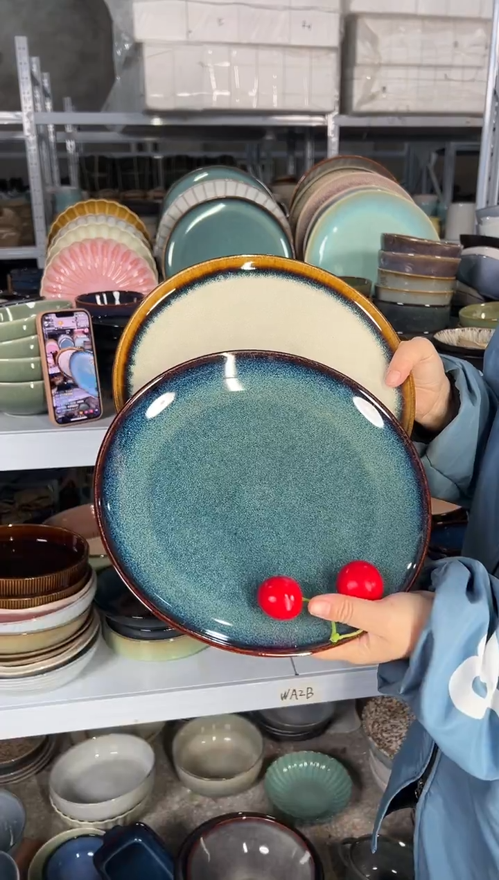 陶瓷外贸尾货瑕疵满20包邮X2大盘10.5英寸27厘米左右