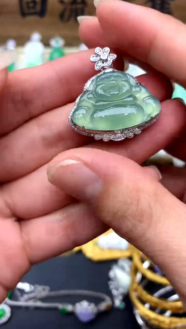 【闪购商品】翡翠颈饰18K金镶嵌456-中国好珍宝