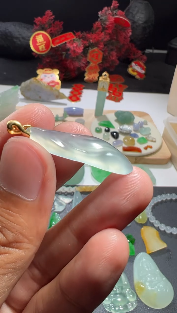 【闪购商品】定制翡翠18K金镶嵌天然缅甸A货翡翠