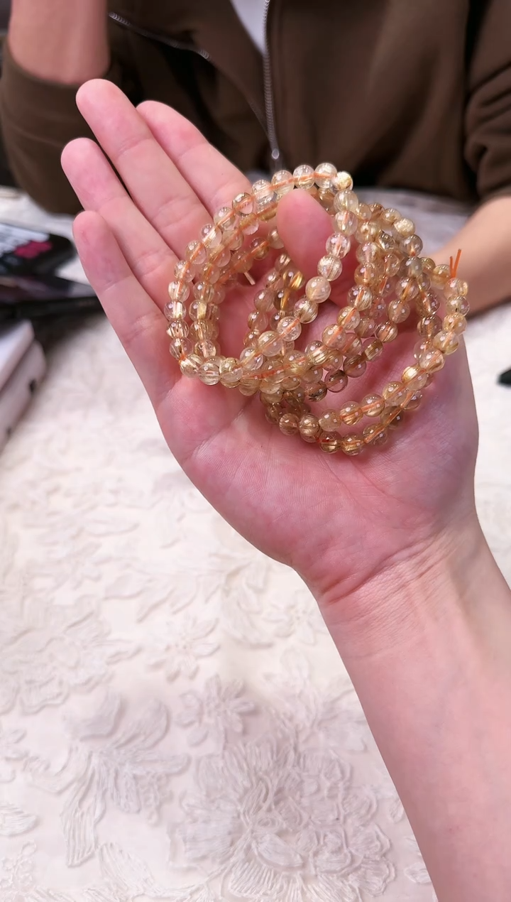 【闪购商品】发晶手串未镶嵌天然金发晶手串均微瑕多样性发其一SG6