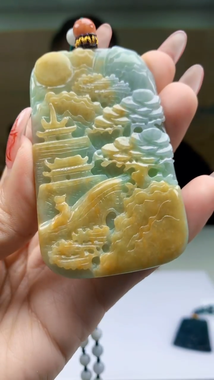 【闪购商品】定制翡翠未镶嵌4969ty-毛货挂件61