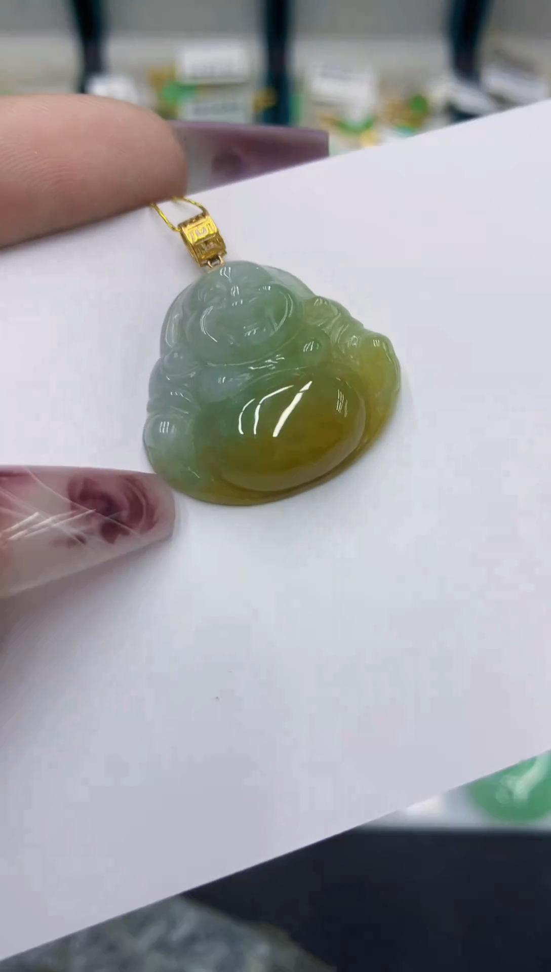 颈饰18K金镶嵌翡翠11111