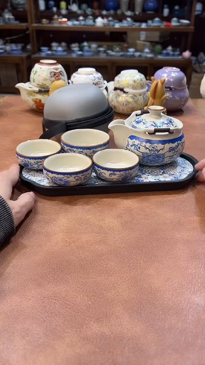 真的很便宜会开片的旅行茶具