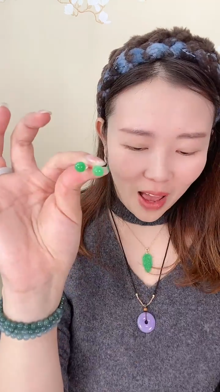 【闪购商品】翡翠耳饰银S925镶嵌耳钉E3