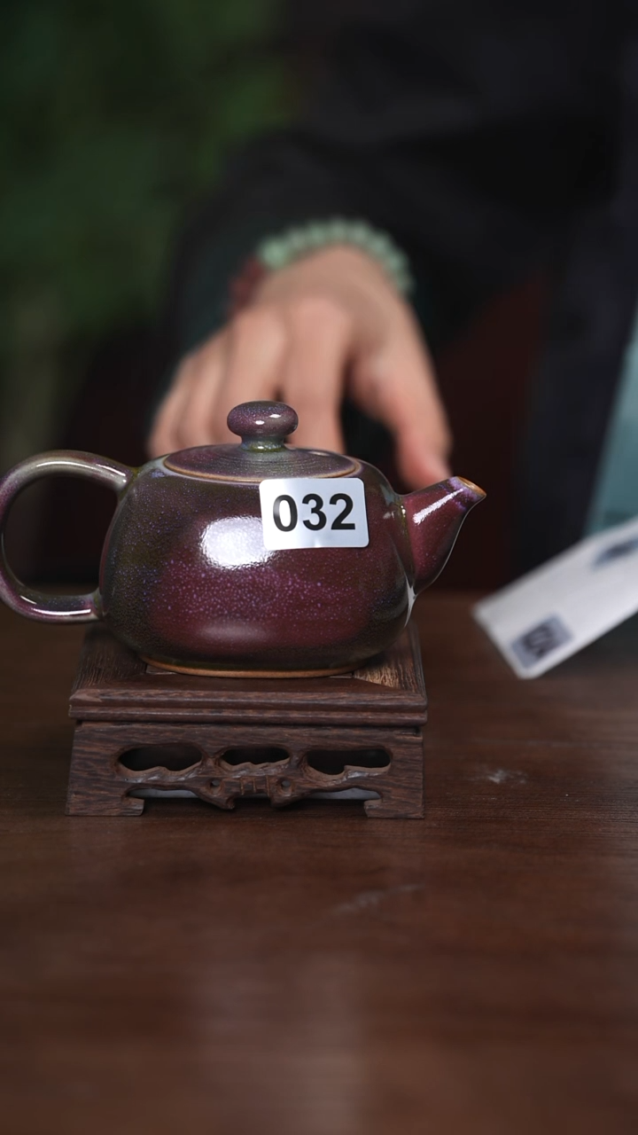 【闪购商品】清凉寺原产地仿古釉手工钧瓷壶+两杯