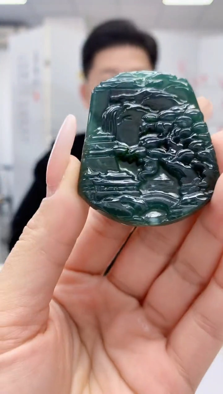 【闪购商品】翡翠颈饰未镶嵌4917lr-jj挂件100