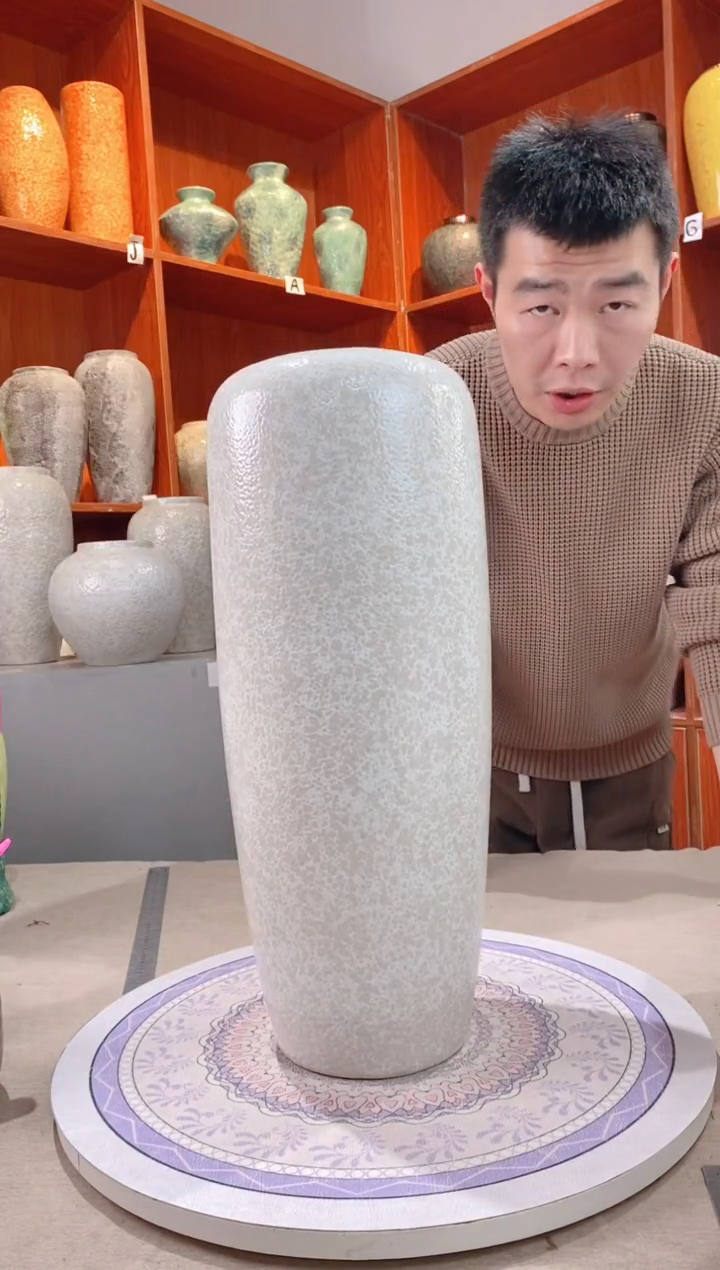 【闪购商品】瓶茶白50cm落地  陶瓷花瓶 无花