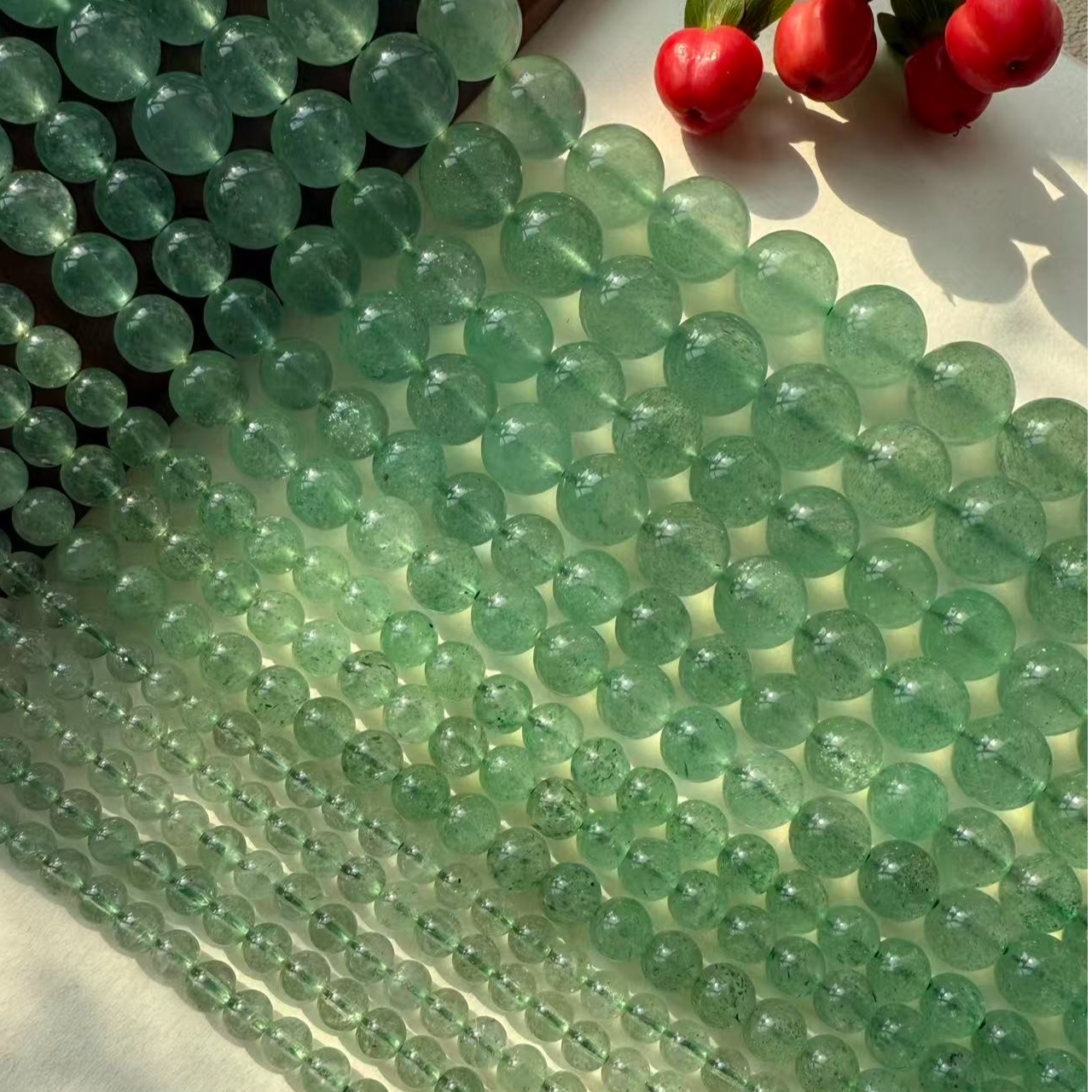 【绿草莓晶】diy半成品串珠