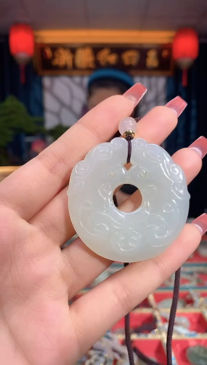 和田玉未镶嵌挂件龙扣