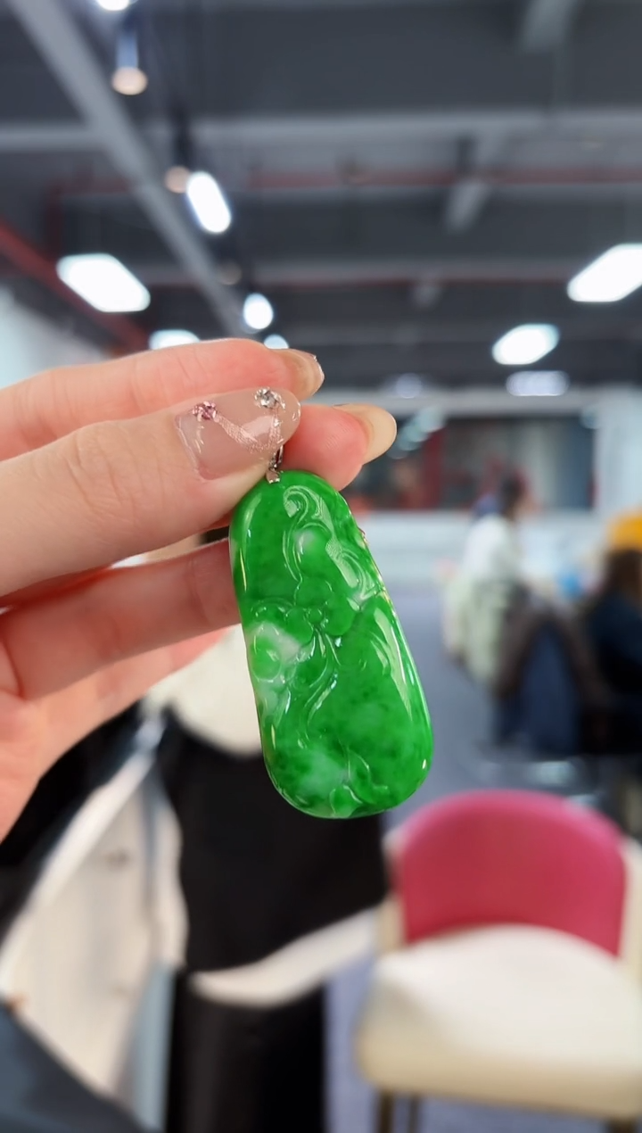 【闪购商品】翡翠颈饰18K金镶嵌缅料A货/支持复检/一件
