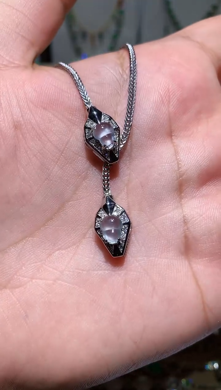 【闪购商品】翡翠耳饰银S925镶嵌葫芦项链