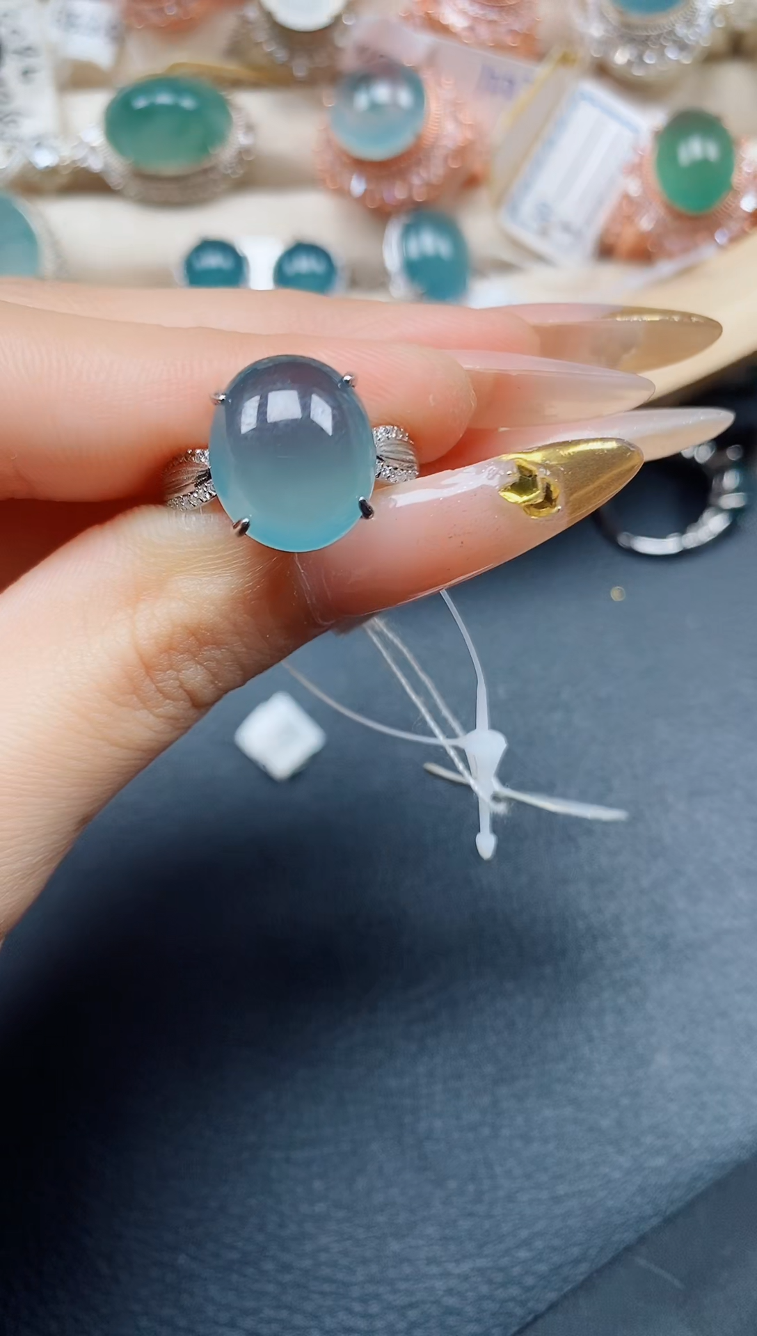 【闪购商品】翡翠戒指银S925镶嵌翡翠