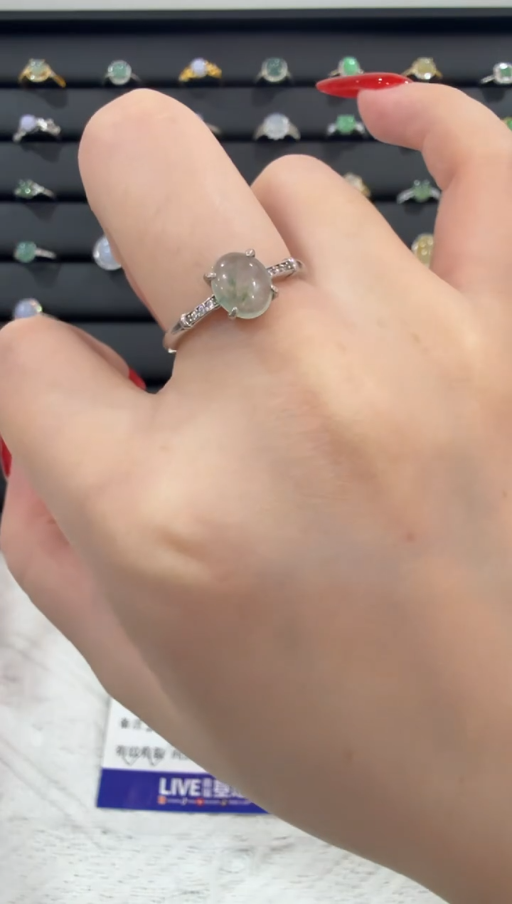 银S925镶嵌戒指翡翠134