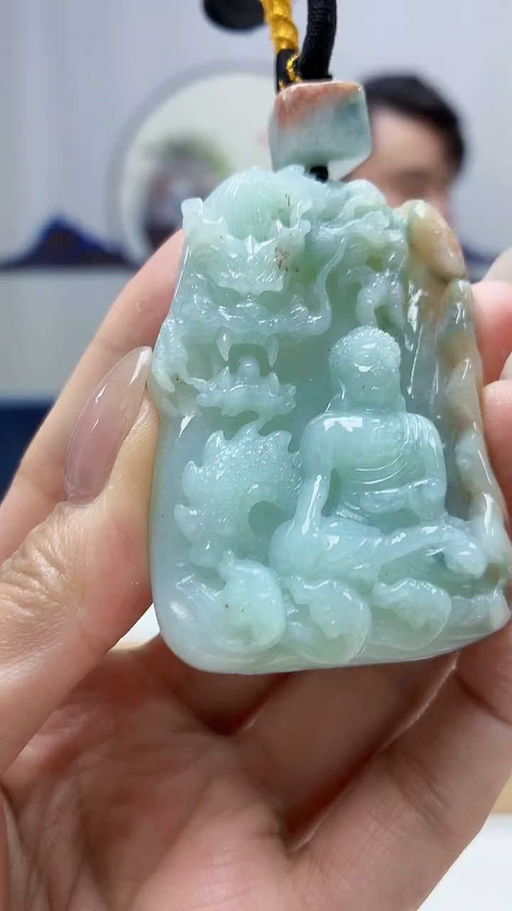 未镶嵌定制翡翠5060MM-毛货挂件47