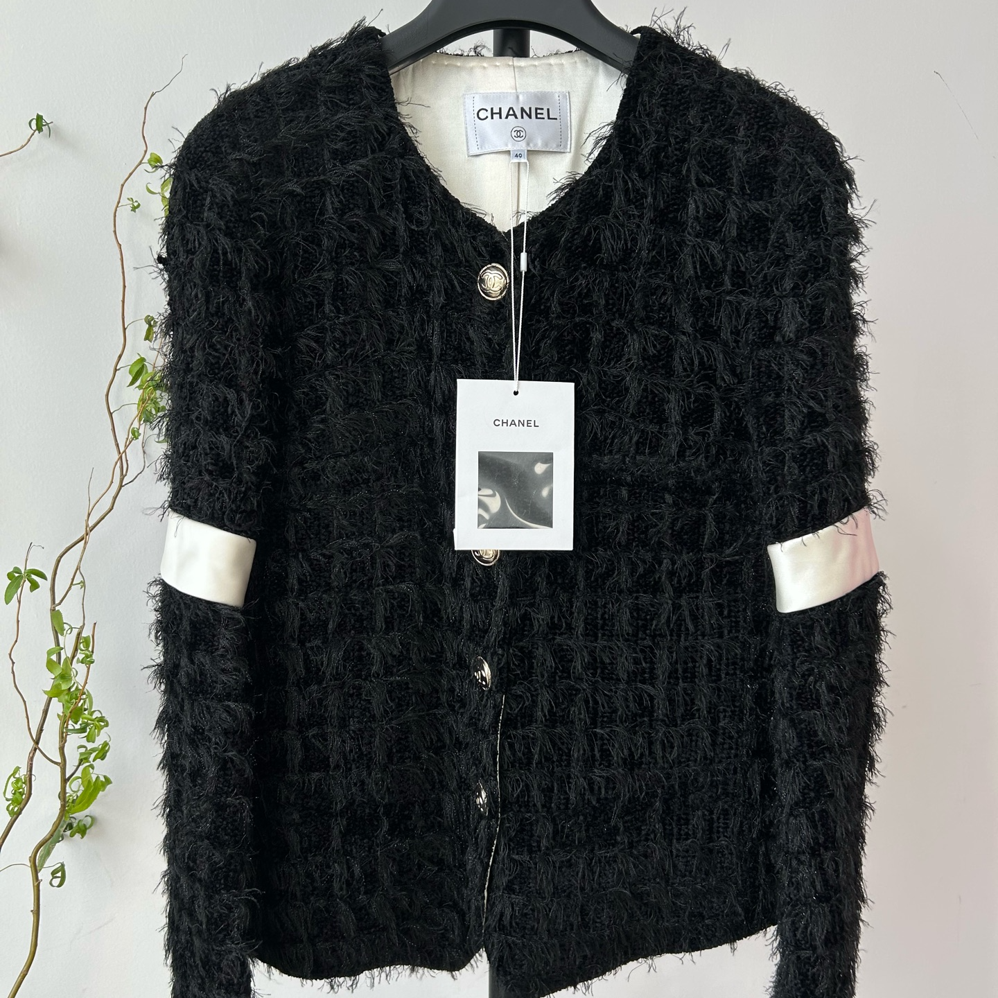 99新 Chanel/香奈儿 马术系列黑白拼接流苏外套40码