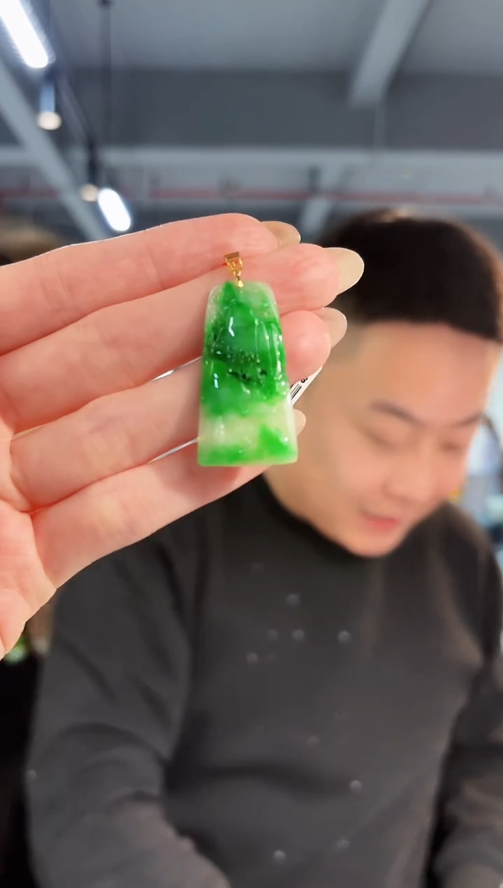 【闪购商品】翡翠颈饰18K金镶嵌缅料A货/支持复检/一件